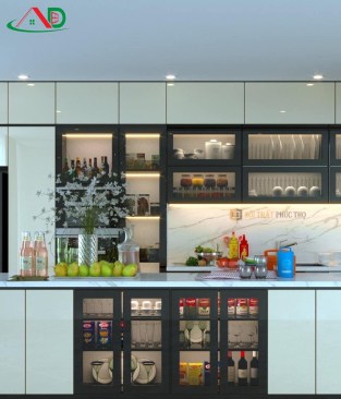 Tủ Bếp Cánh Kính